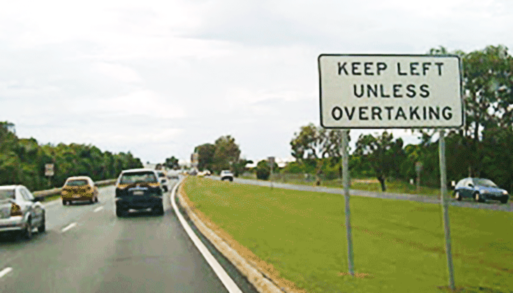 Australian drivers not keeping left